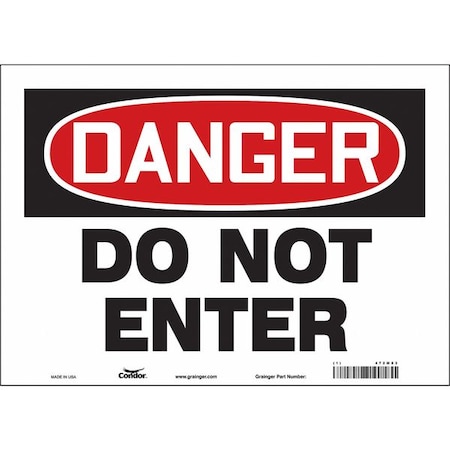 CONDOR Safety Sign, 10 in Height, 14 in Width, Vinyl, Horizontal Rectangle, English, 472M83 472M83