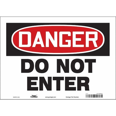 Condor Safety Sign, 10 in Height, 14 in Width, Vinyl, Horizontal Rectangle, English, 472M83 472M83