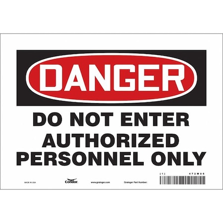 Condor Safety Sign, 7 in Height, 10 in Width, Vinyl, Vertical Rectangle, English, 472M96 472M96