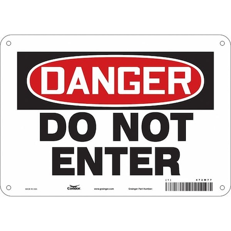 Condor Safety Sign, 7 in Height, 10 in Width, Polyethylene, Vertical Rectangle, English, 472M77 472M77
