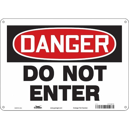Condor Safety Sign, 10 in Height, 14 in Width, Polyethylene, Horizontal Rectangle, English, 472M78 472M78