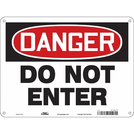 Condor Safety Sign, 18 in Height, 24 in Width, Polyethylene, Horizontal Rectangle, English 472M79
