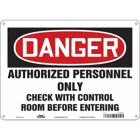 Condor Safety Sign, 10 in Height, 14 in Width, Aluminum, Horizontal Rectangle, English, 472M03 472M03
