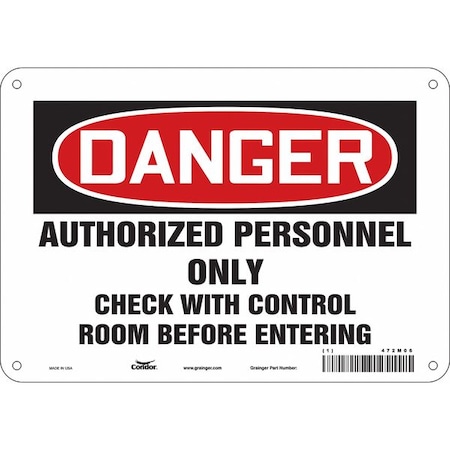 Condor Safety Sign, 7 in Height, 10 in Width, Polyethylene, Vertical Rectangle, English, 472M06 472M06