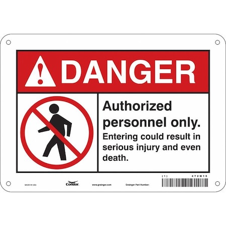 Condor Safety Sign, 7 in Height, 10 in Width, Aluminum, Vertical Rectangle, English, 472M16 472M16