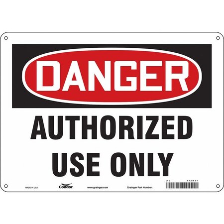 Condor Safety Sign, 10 in Height, 14 in Width, Polyethylene, Horizontal Rectangle, English, 472M31 472M31