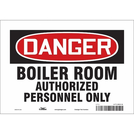 Condor Safety Sign, 7 in Height, 10 in Width, Vinyl, Vertical Rectangle, English, 472M49 472M49