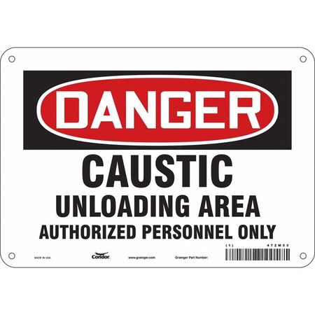 Condor Safety Sign, 7 in Height, 10 in Width, Polyethylene, Vertical Rectangle, English, 472M53 472M53