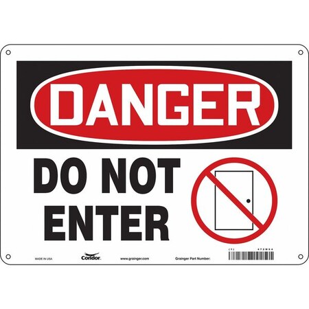 Condor Safety Sign, 10 in Height, 14 in Width, Aluminum, Horizontal Rectangle, English, 472M64 472M64