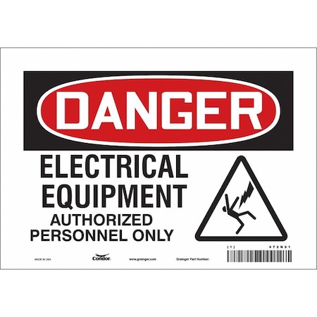 Condor Safety Sign, 7 in Height, 10 in Width, Vinyl, Vertical Rectangle, English, 472N91 472N91