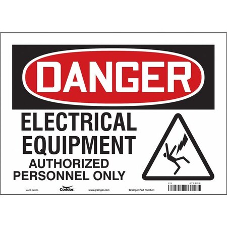 Condor Safety Sign, 10 in Height, 14 in Width, Vinyl, Horizontal Rectangle, English, 472N92 472N92