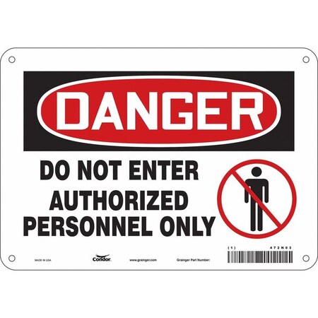 Condor Safety Sign, 7 in Height, 10 in Width, Polyethylene, Vertical Rectangle, English, 472N03 472N03