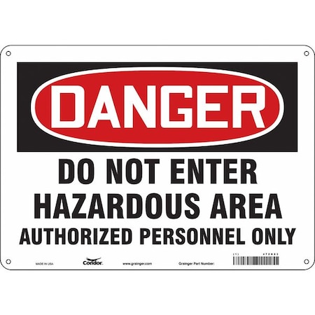 Condor Safety Sign, 10 in Height, 14 in Width, Polyethylene, Horizontal Rectangle, English, 472N23 472N23