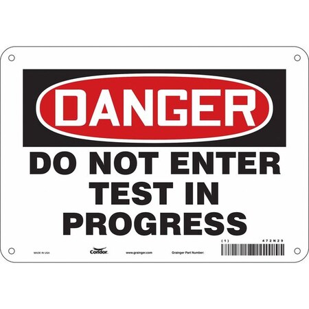 Condor Safety Sign, 7 in Height, 10 in Width, Polyethylene, Vertical Rectangle, English, 472N29 472N29