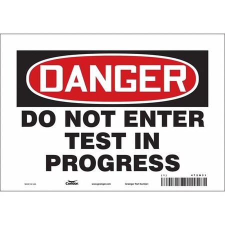 Condor Safety Sign, 7 in Height, 10 in Width, Vinyl, Vertical Rectangle, English, 472N31 472N31