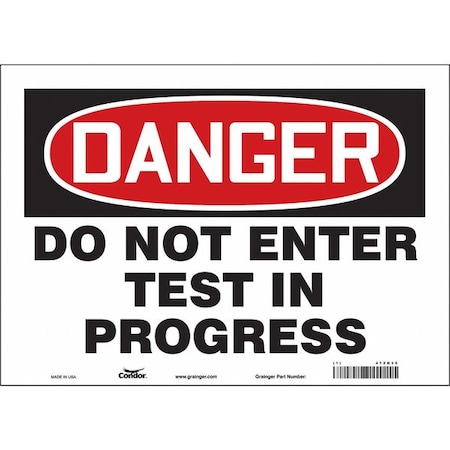 Condor Safety Sign, 10 in Height, 14 in Width, Vinyl, Horizontal Rectangle, English, 472N32 472N32