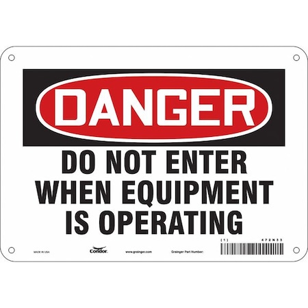 Condor Safety Sign, 7 in Height, 10 in Width, Aluminum, Vertical Rectangle, English, 472N33 472N33