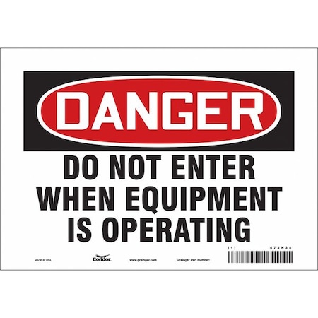 Condor Safety Sign, 7 in Height, 10 in Width, Vinyl, Vertical Rectangle, English, 472N38 472N38