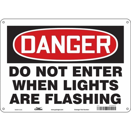 Zoro Select Safety Sign, 10 in Height, 14 in Width, Fiberglass, Horizontal Rectangle, English 472N42