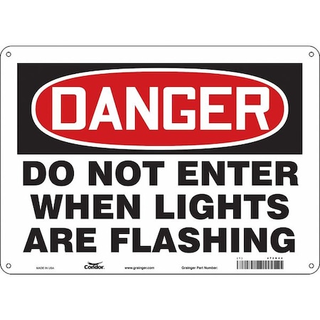 Condor Safety Sign, 10 in Height, 14 in Width, Polyethylene, Horizontal Rectangle, English, 472N44 472N44