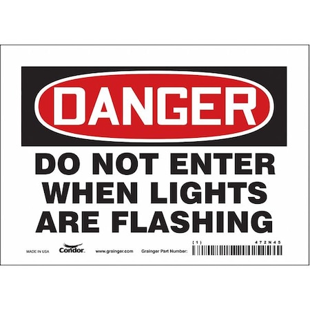 Condor Safety Sign, 5 in Height, 7 in Width, Vinyl, Horizontal Rectangle, English, 472N45 472N45