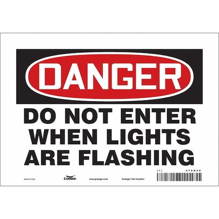 Condor Safety Sign, 7 in Height, 10 in Width, Vinyl, Vertical Rectangle, English, 472N46 472N46
