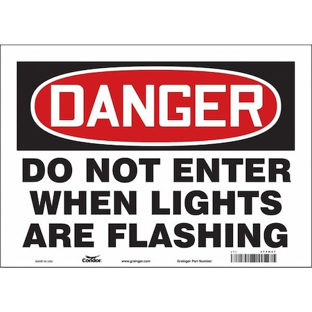 Condor Safety Sign, 10 in Height, 14 in Width, Vinyl, Horizontal Rectangle, English, 472N47 472N47