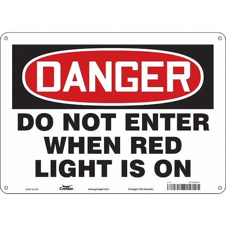 Condor Safety Sign, 10 in Height, 14 in Width, Polyethylene, Horizontal Rectangle, English, 472N51 472N51