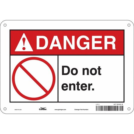 Condor Safety Sign, 7 in Height, 10 in Width, Aluminum, Vertical Rectangle, English, 472N55 472N55