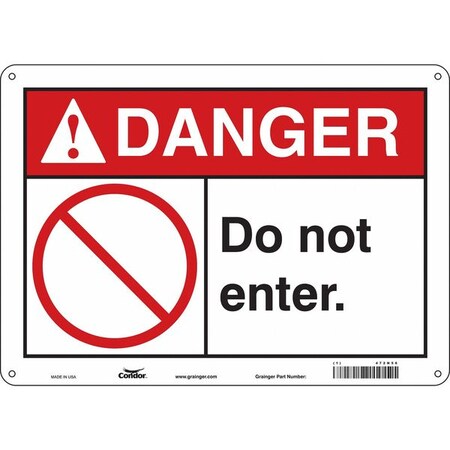 Condor Safety Sign, 10 in Height, 14 in Width, Aluminum, Horizontal Rectangle, English, 472N56 472N56