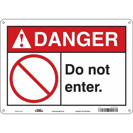 Condor Safety Sign, 10 in Height, 14 in Width, Polyethylene, Horizontal Rectangle, English, 472N59 472N59