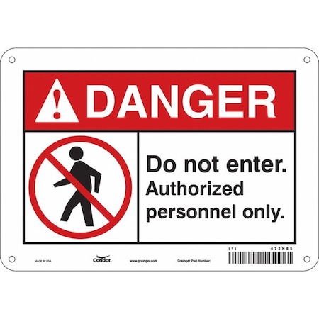 Condor Safety Sign, 7 in Height, 10 in Width, Polyethylene, Vertical Rectangle, English, 472N65 472N65
