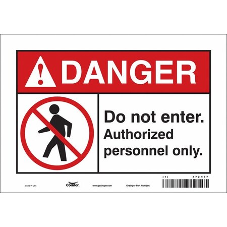 Condor Safety Sign, 7 in Height, 10 in Width, Vinyl, Vertical Rectangle, English, 472N67 472N67