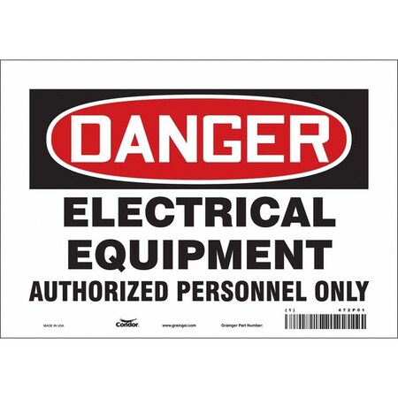 Condor Safety Sign, 7 in Height, 10 in Width, Vinyl, Vertical Rectangle, English, 472P01 472P01