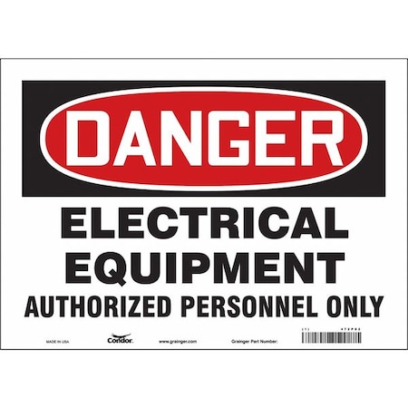 Condor Safety Sign, 10 in Height, 14 in Width, Vinyl, Horizontal Rectangle, English, 472P02 472P02