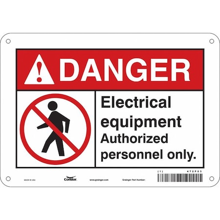 Condor Safety Sign, 7 in Height, 10 in Width, Aluminum, Vertical Rectangle, English, 472P03 472P03