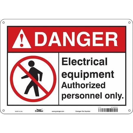 Condor Safety Sign, 10 in Height, 14 in Width, Aluminum, Horizontal Rectangle, English, 472P04 472P04