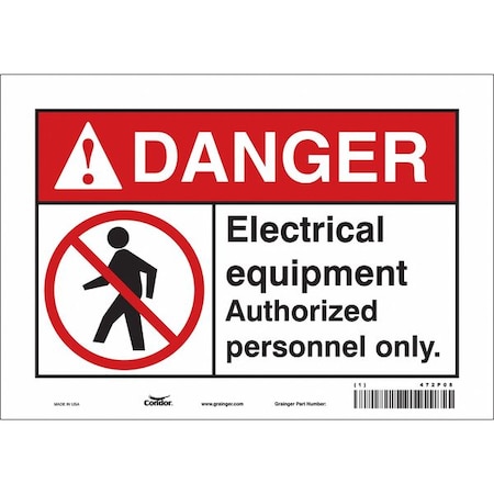 Condor Safety Sign, 7 in Height, 10 in Width, Vinyl, Vertical Rectangle, English, 472P08 472P08