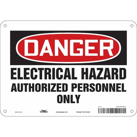 Condor Safety Sign, 7 in Height, 10 in Width, Polyethylene, Vertical Rectangle, English, 472P25 472P25