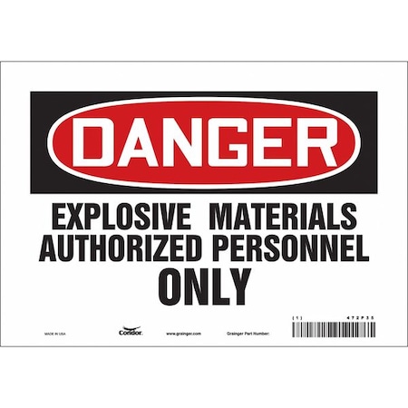 Condor Safety Sign, 7 in Height, 10 in Width, Vinyl, Vertical Rectangle, English, 472P35 472P35