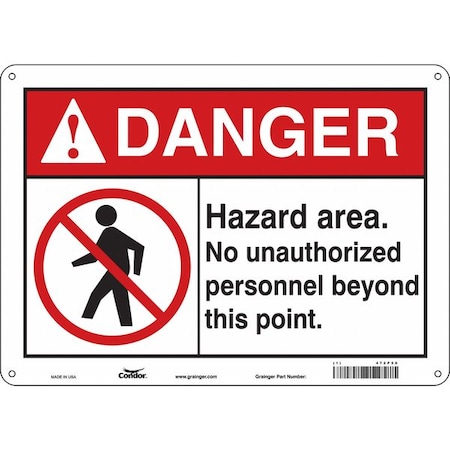 Condor Safety Sign, 10 in Height, 14 in Width, Aluminum, Horizontal Rectangle, English, 472P50 472P50