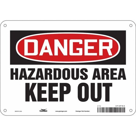 Condor Safety Sign, 7 in Height, 10 in Width, Aluminum, Vertical Rectangle, English, 472P62 472P62