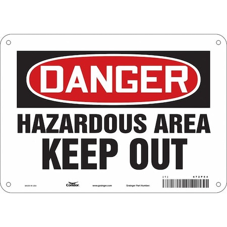 Condor Safety Sign, 7 in Height, 10 in Width, Polyethylene, Vertical Rectangle, English, 472P64 472P64