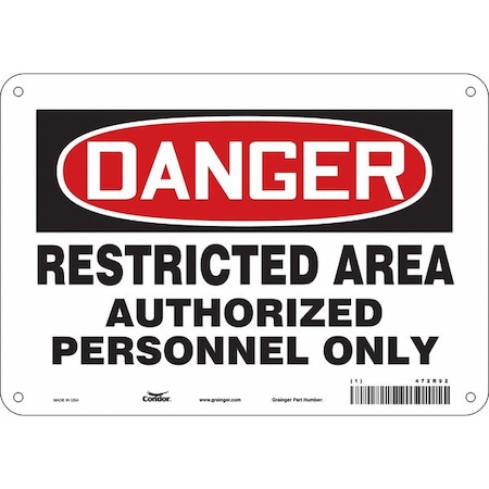Condor Safety Sign, 7 in Height, 10 in Width, Aluminum, Vertical Rectangle, English, 472R92 472R92