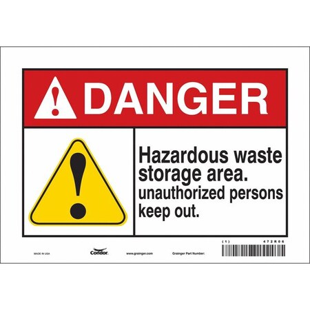 Condor Safety Sign, 7 in Height, 10 in Width, Vinyl, Vertical Rectangle, English, 472R06 472R06