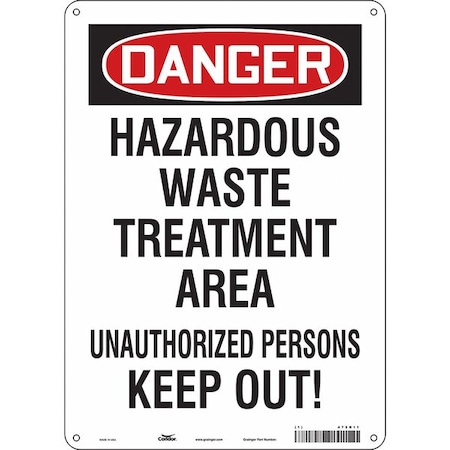 Condor Safety Sign, 14 in Height, 10 in Width, Polyethylene, Vertical Rectangle, English, 472R11 472R11