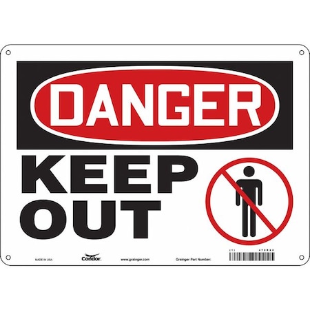 Condor Safety Sign, 10 in Height, 14 in Width, Aluminum, Horizontal Rectangle, English, 472R22 472R22
