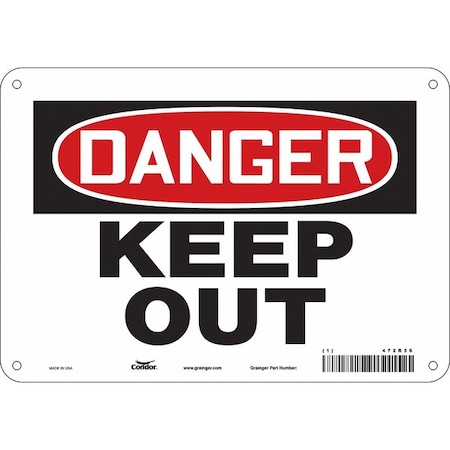 Condor Safety Sign, 7 in Height, 10 in Width, Polyethylene, Vertical Rectangle, English, 472R36 472R36