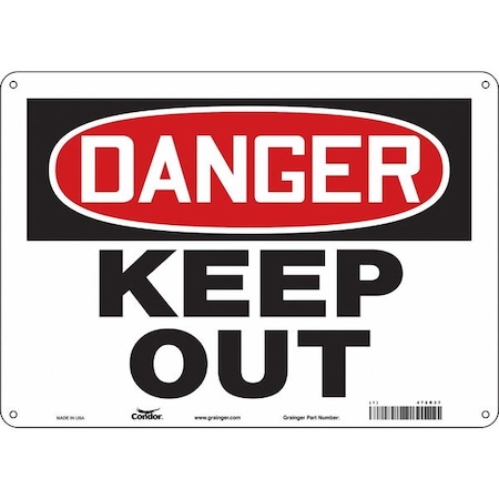 Condor Safety Sign, 10 in Height, 14 in Width, Polyethylene, Horizontal Rectangle, English, 472R37 472R37