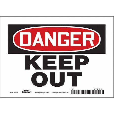 Condor Safety Sign, 5 in Height, 7 in Width, Vinyl, Horizontal Rectangle, English, 472R41 472R41